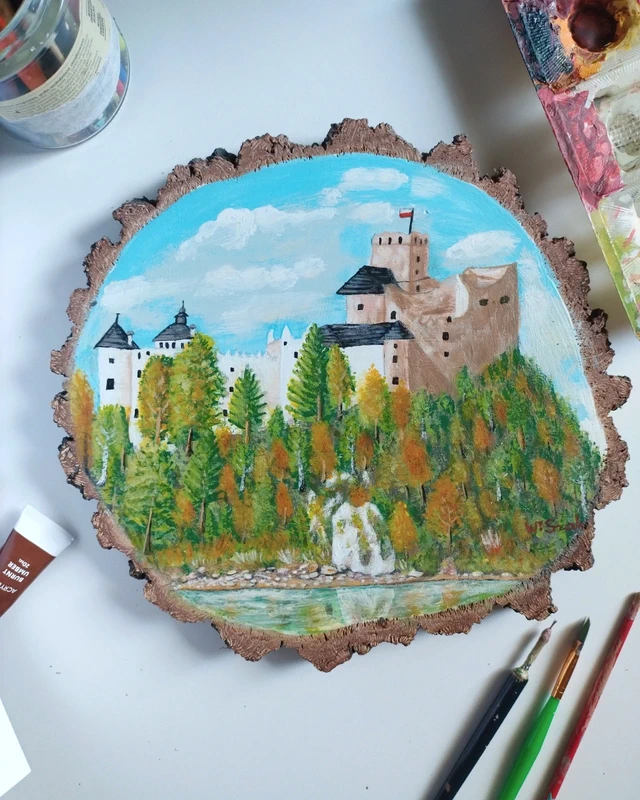 Obraz Zamek w Niedzicy na Brzozie | Malowane Pieniny